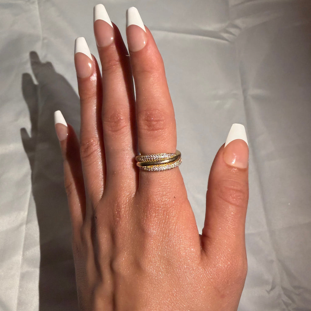 Golden Halo Pavé Ring